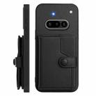 For Nothing Phone 3a Button Card Bag RFID Anti-theft Phone Case(Black) - 2