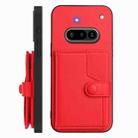 For Nothing Phone 3a Button Card Bag RFID Anti-theft Phone Case(Red) - 2