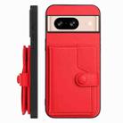 For Google Pixel 8 Button Card Bag RFID Anti-theft Phone Case(Red) - 2