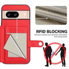 For Google Pixel 8 Button Card Bag RFID Anti-theft Phone Case(Red) - 3