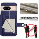 For Google Pixel 8 Button Card Bag RFID Anti-theft Phone Case(Blue) - 3