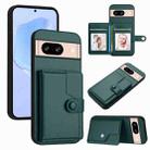 For Google Pixel 8 Button Card Bag RFID Anti-theft Phone Case(Green) - 1