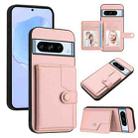 For Google Pixel 8 Pro Button Card Bag RFID Anti-theft Phone Case(Pink) - 1