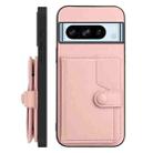 For Google Pixel 8 Pro Button Card Bag RFID Anti-theft Phone Case(Pink) - 2