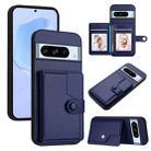 For Google Pixel 8 Pro Button Card Bag RFID Anti-theft Phone Case(Blue) - 1