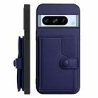 For Google Pixel 8 Pro Button Card Bag RFID Anti-theft Phone Case(Blue) - 2