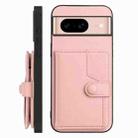 For Google Pixel 8a Button Card Bag RFID Anti-theft Phone Case(Pink) - 2