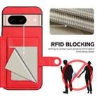 For Google Pixel 8a Button Card Bag RFID Anti-theft Phone Case(Red) - 3