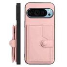 For Google Pixel 9 Button Card Bag RFID Anti-theft Phone Case(Pink) - 2