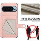 For Google Pixel 9 Button Card Bag RFID Anti-theft Phone Case(Pink) - 3