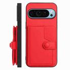 For Google Pixel 9 Button Card Bag RFID Anti-theft Phone Case(Red) - 2