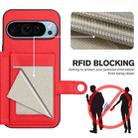 For Google Pixel 9 Button Card Bag RFID Anti-theft Phone Case(Red) - 3