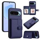 For Google Pixel 9 Button Card Bag RFID Anti-theft Phone Case(Blue) - 1