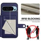 For Google Pixel 9 Button Card Bag RFID Anti-theft Phone Case(Blue) - 3