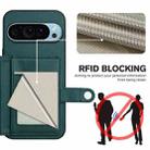 For Google Pixel 9 Button Card Bag RFID Anti-theft Phone Case(Green) - 3