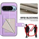 For Google Pixel 9 Button Card Bag RFID Anti-theft Phone Case(Purple) - 3