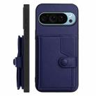 For Google Pixel 9 Pro Button Card Bag RFID Anti-theft Phone Case(Blue) - 2