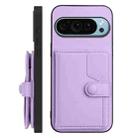 For Google Pixel 9 Pro Button Card Bag RFID Anti-theft Phone Case(Purple) - 2