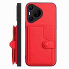 For Huawei Pura 70 Pro Button Card Bag RFID Anti-theft Phone Case(Red) - 2