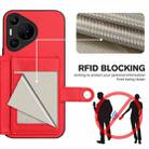 For Huawei Pura 70 Pro Button Card Bag RFID Anti-theft Phone Case(Red) - 3