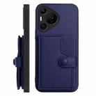 For Huawei Pura 70 Pro Button Card Bag RFID Anti-theft Phone Case(Blue) - 2