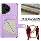 For Huawei Pura 70 Pro Button Card Bag RFID Anti-theft Phone Case(Purple) - 3