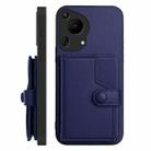 For Huawei Pura 70 Ultra Button Card Bag RFID Anti-theft Phone Case(Blue) - 2