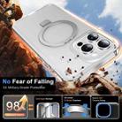 For iPhone 15 Pro Max Frosted Skin Feel MagSafe Holder 360 Full Body Phone Case(Transparent) - 3