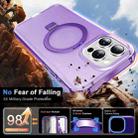 For iPhone 15 Pro Max Frosted Skin Feel MagSafe Holder 360 Full Body Phone Case(Purple) - 3