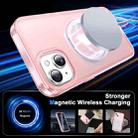 For iPhone 15 Plus Frosted Skin Feel MagSafe Holder 360 Full Body Phone Case(Pink) - 2