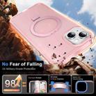 For iPhone 15 Plus Frosted Skin Feel MagSafe Holder 360 Full Body Phone Case(Pink) - 3