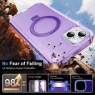 For iPhone 15 Plus Frosted Skin Feel MagSafe Holder 360 Full Body Phone Case(Purple) - 3