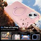 For iPhone 15 Frosted Skin Feel MagSafe Holder 360 Full Body Phone Case(Pink) - 3