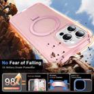 For iPhone 14 Pro Frosted Skin Feel MagSafe Holder 360 Full Body Phone Case(Pink) - 3