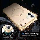 For iPhone 16 Solid Color Wave MagSafe Holder Phone Case(Gold) - 3