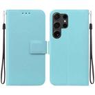 For Samsung Galaxy S25 Ultra 5G Ultra-thin Voltage Magnetic Buckle Leather Phone Case(Green) - 1