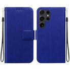 For Samsung Galaxy S25 Ultra 5G Ultra-thin Voltage Magnetic Buckle Leather Phone Case(Blue) - 1
