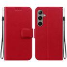 For Samsung Galaxy S25+ 5G Ultra-thin Voltage Magnetic Buckle Leather Phone Case(Red) - 1