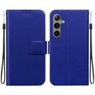 For Samsung Galaxy S25+ 5G Ultra-thin Voltage Magnetic Buckle Leather Phone Case(Blue) - 1