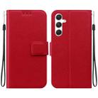 For Samsung Galaxy S25 5G Ultra-thin Voltage Magnetic Buckle Leather Phone Case(Red) - 1