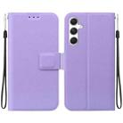 For Samsung Galaxy S25 5G Ultra-thin Voltage Magnetic Buckle Leather Phone Case(Purple) - 1