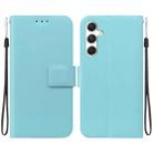 For Samsung Galaxy S25 5G Ultra-thin Voltage Magnetic Buckle Leather Phone Case(Green) - 1