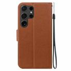 For Samsung Galaxy S24 Ultra 5G Ultra-thin Voltage Magnetic Buckle Leather Phone Case(Brown) - 3