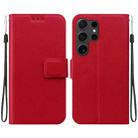 For Samsung Galaxy S24 Ultra 5G Ultra-thin Voltage Magnetic Buckle Leather Phone Case(Red) - 1