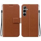 For Samsung Galaxy S24 FE 5G Ultra-thin Voltage Magnetic Buckle Leather Phone Case(Brown) - 1