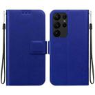 For Samsung Galaxy S23 Ultra 5G Ultra-thin Voltage Magnetic Buckle Leather Phone Case(Blue) - 1