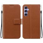 For Samsung Galaxy S23 FE 5G Ultra-thin Voltage Magnetic Buckle Leather Phone Case(Brown) - 1