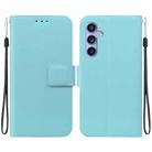 For Samsung Galaxy S23 FE 5G Ultra-thin Voltage Magnetic Buckle Leather Phone Case(Green) - 1