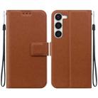 For Samsung Galaxy S23 5G Ultra-thin Voltage Magnetic Buckle Leather Phone Case(Brown) - 1