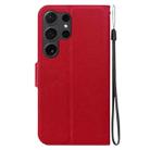 For Samsung Galaxy S22 Ultra 5G Ultra-thin Voltage Magnetic Buckle Leather Phone Case(Red) - 3